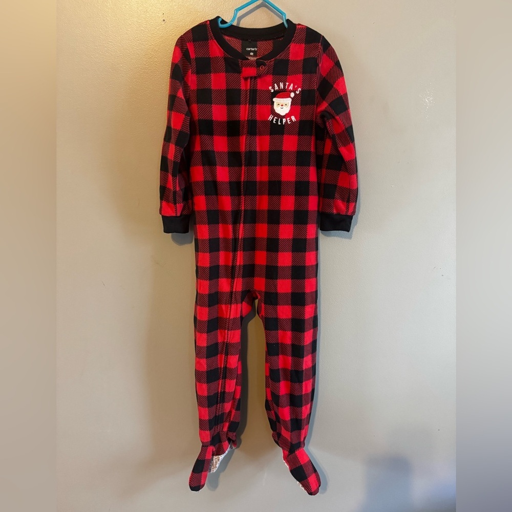 Carter's Red and Black Checkered Kids Footie